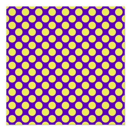 Poster Yellow Polka Dots With Purple Background (Devant)