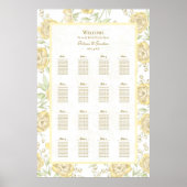 Poster Yellow Rose Wedding Seating Chart (Devant)