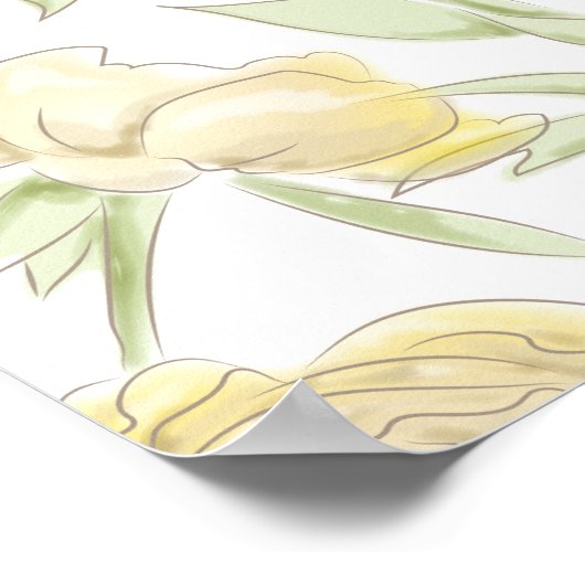 Poster Yellow Rose Wedding Seating Chart (Coin)