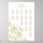 Poster Yellow Rose Wedding Seating Chart (Devant)
