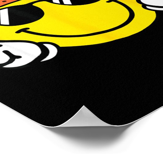 Poster Yellow Smile Face Cute Checkered Peace Smiling Hap (Coin)