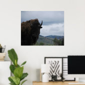 Poster Yellowstone Bison Buffalo Park Bull (Bureau à domicile)