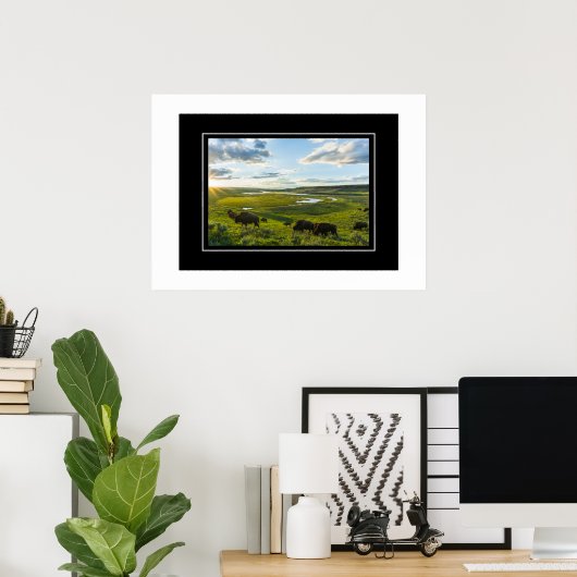 Poster Yellowstone Buffalo (Bureau à domicile)