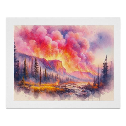 Poster Yellowstone en feu, (Devant)