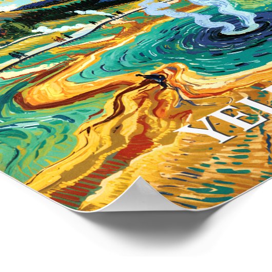 Poster Yellowstone Grand Prismatic Spring Van Gogh Custom (Coin)