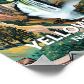 Poster Yellowstone Lower Falls Van Gogh Starry Night Art (Coin)