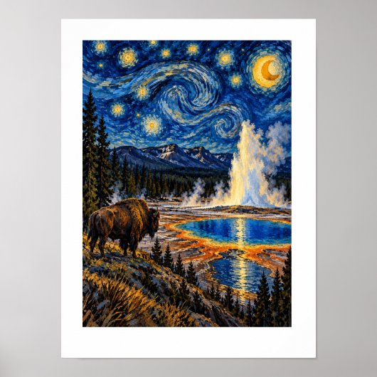 Poster Yellowstone sous les étoiles (Devant)