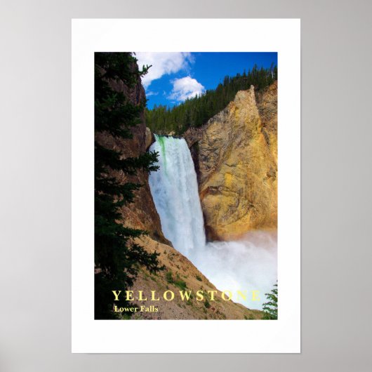Poster Yellowstone Waterval (Voorkant)