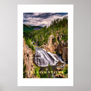 Poster Yellowstone Waterval