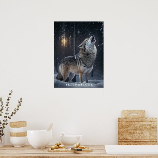 Poster Yellowstone Wolf (Cuisine)