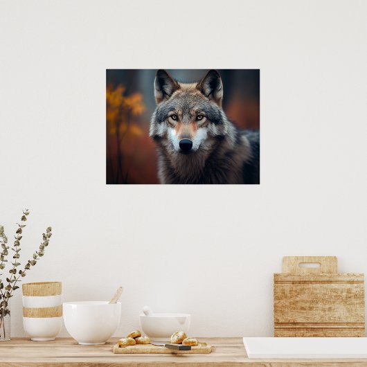 Poster Yellowstone Wolf (Cuisine)