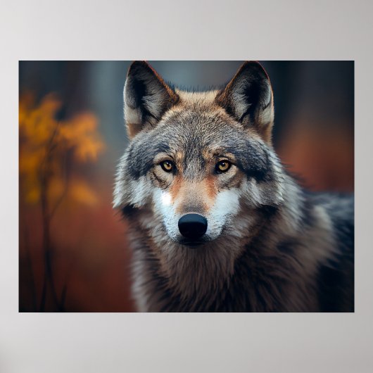 Poster Yellowstone Wolf (Devant)