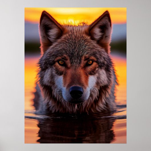 Poster Yellowstone Wolf (Voorkant)