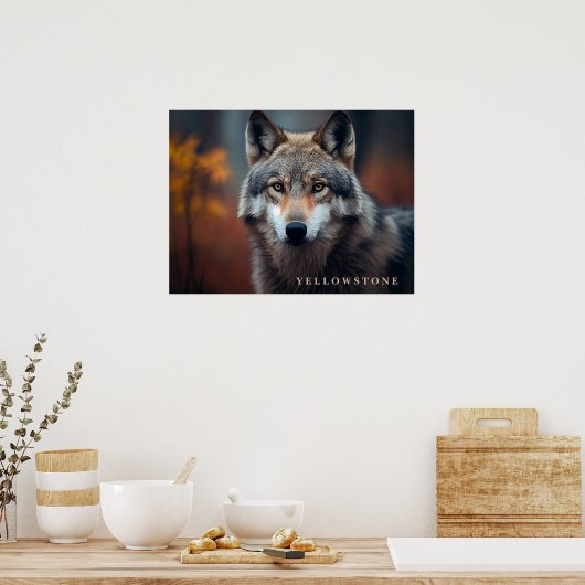 Poster Yellowstone Wolf (Cuisine)