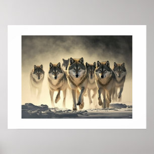 Poster Yellowstone Wolven