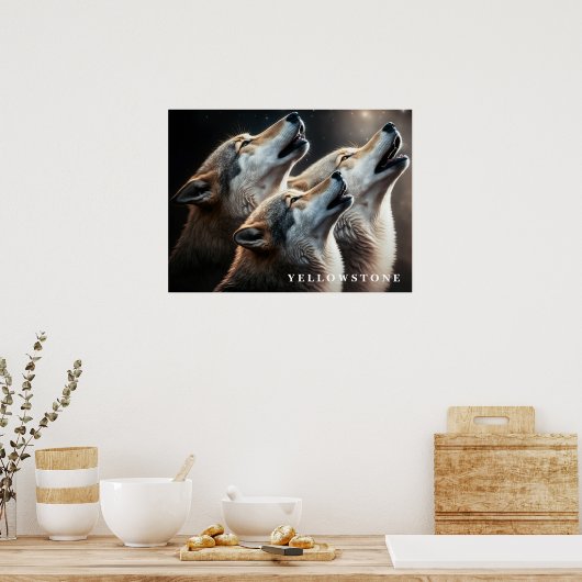 Poster Yellowstone Wolves (Keuken)