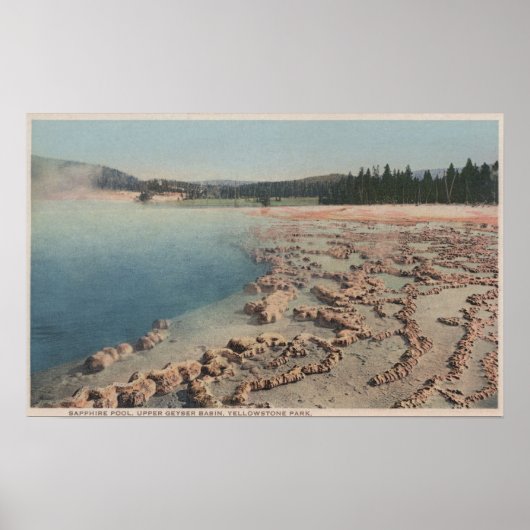Poster Yellowstone, WYView of Sapphire Pool (Devant)