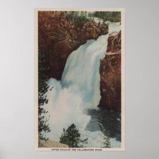 Poster Yellowstone, WYView of Yellowstone River Falls (Devant)