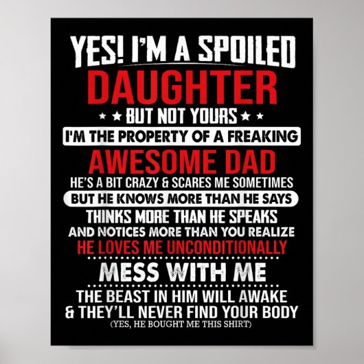 Poster Yes I'm A Siled Daughter But Not Yours Of A Freaki (Devant)