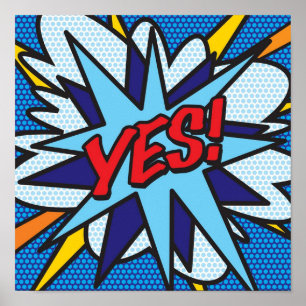 Poster YES Pop Art Comic Book Modern Fun