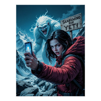 Poster Yeti Bigfoot Sasquatch Selfie