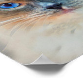 Poster Yeux bleu chat siamois (Coin)