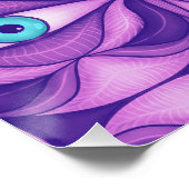 Poster Yeux bleus dans un feuillage pourpre Art botanique (Coin)