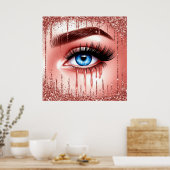 Poster 💋 Yeux Bleus Dramatiques Décor Glam Pour les Amat (Cuisine)