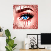Poster 💋 Yeux Bleus Dramatiques Décor Glam Pour les Amat (Bureau à domicile)