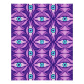 Poster Yeux Bleus Quirky Dans Motif Mystique Violet (Devant)