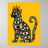 Poster Yeux de chat couronnés (Devant)