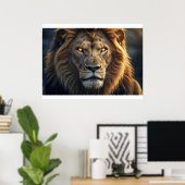 Poster Yeux de Feu du Roi de la Jungle (Bureau à domicile)
