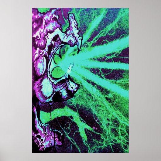 Poster Yeux de laser extraterrestre avec langue de reptil (Devant)