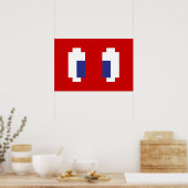 Poster Yeux de manga pixel 8 bits (Cuisine)