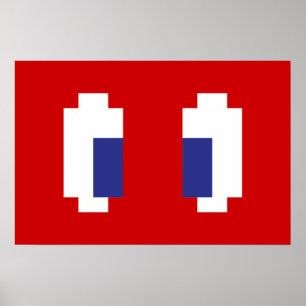 Poster Yeux de manga pixel 8 bits