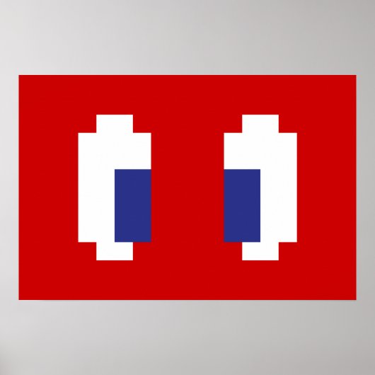 Poster Yeux de manga pixel 8 bits (Devant)