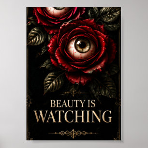 Poster Yeux de Rose Sombre Gothique Halloween Horreur
