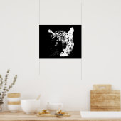 Poster Yeux de tigre de motivation noir et blanc (Cuisine)