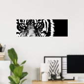 Poster Yeux de tigre de Sumatra noir et blanc (Bureau à domicile)