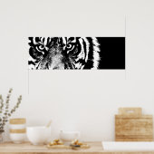Poster Yeux de tigre de Sumatra noir et blanc (Cuisine)