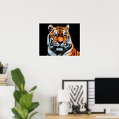 Poster Yeux de tigre motivants (Bureau à domicile)