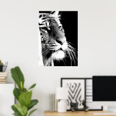 Poster Yeux de tigres noirs et blancs (Bureau à domicile)