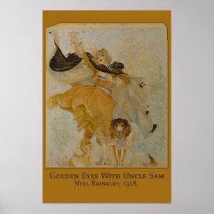 Poster Yeux d'or avec Oncle Sam (Chien) par Nell Brinkley