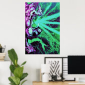 Poster Yeux laser Aliens avec langue de reptile (Bureau à domicile)