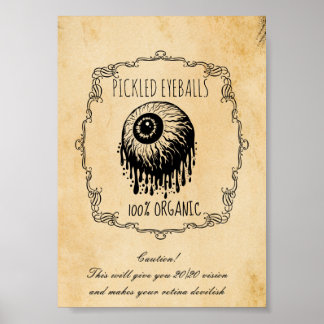 Poster Yeux marinés de pharmacie vintage Halloween