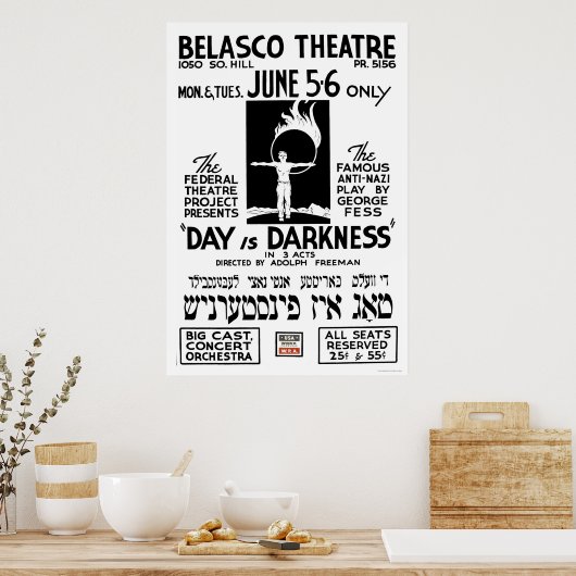 Poster Yiddish Anti-Play 1939 WPA (Cuisine)