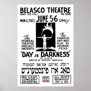 Poster Yiddish Anti- Play 1939 WPA