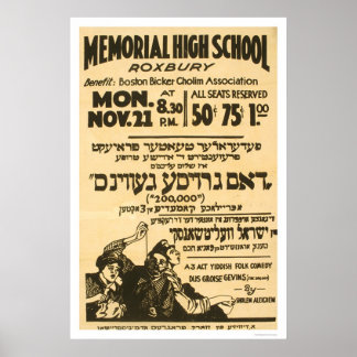 Poster Yiddish Folk Comedy 1938 WPA