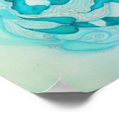 Poster Yin et Yang Koi Carp Aqua Blue Art Imprimer (Coin)