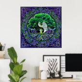 Poster Yin Yang avec l'arbre de vie (Bureau à domicile)